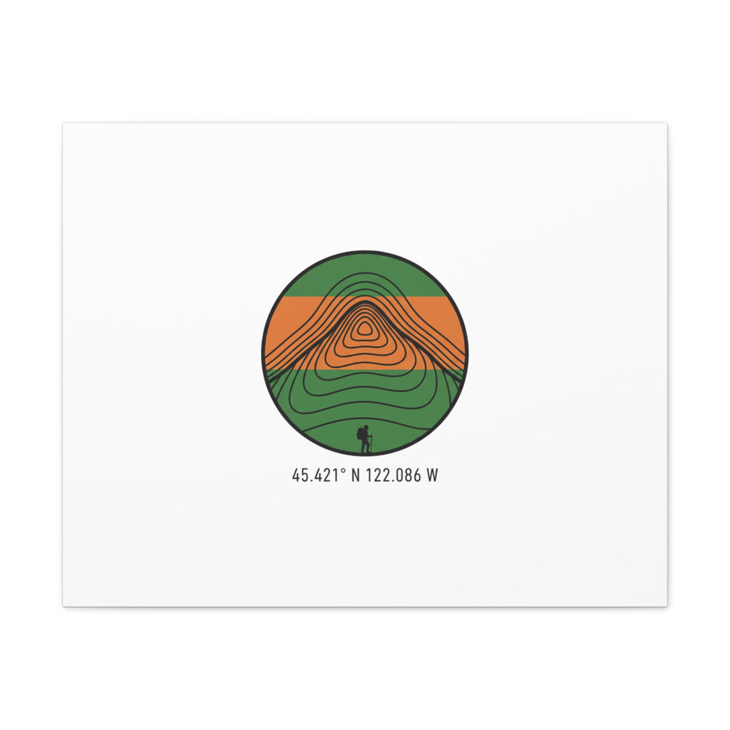 Topographic Contour Mountain Canvas | Topo Map Print, Terrain Wall Art