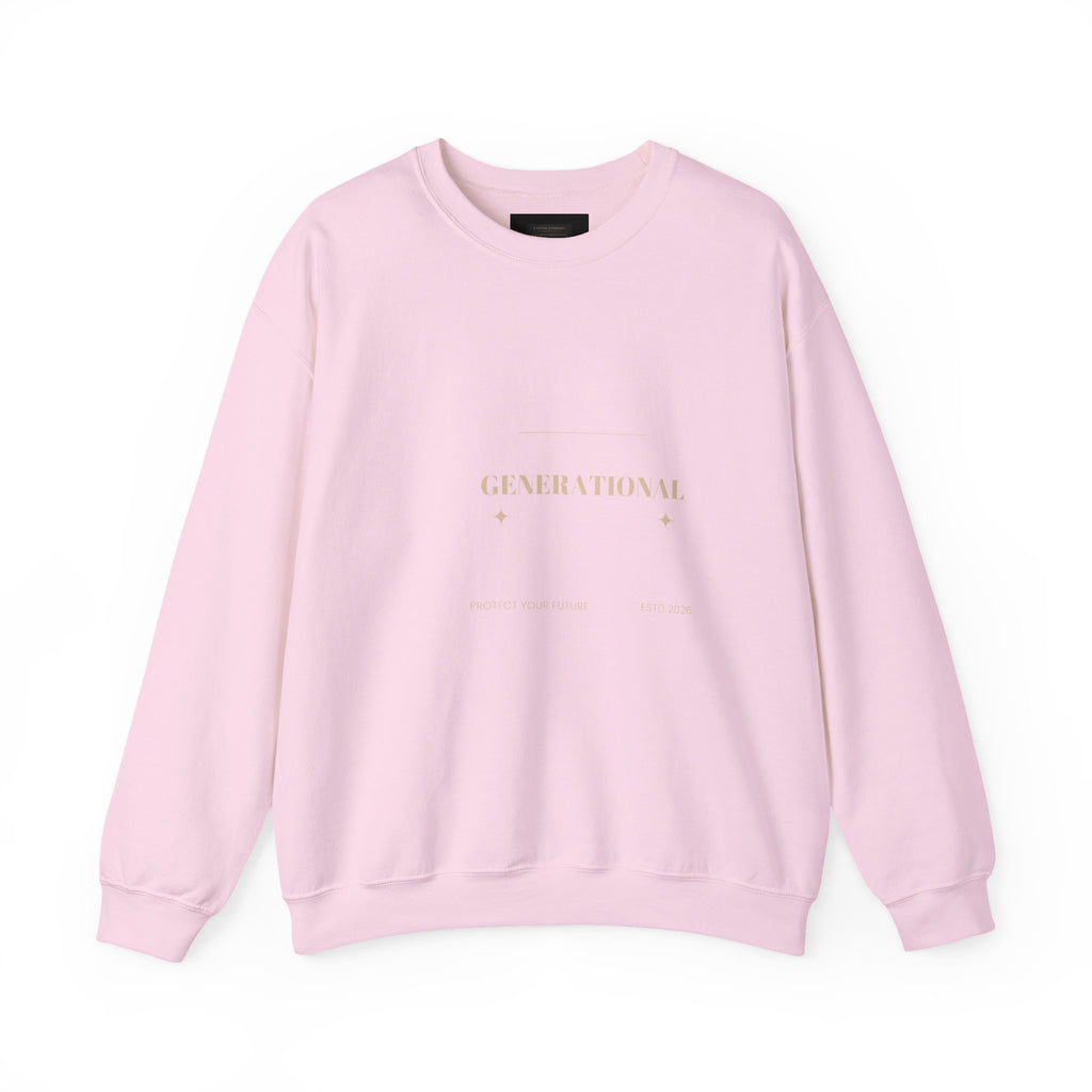 Minimal 'Generationova' White Crewneck Sweatshirt – Subtle Gold Logo
