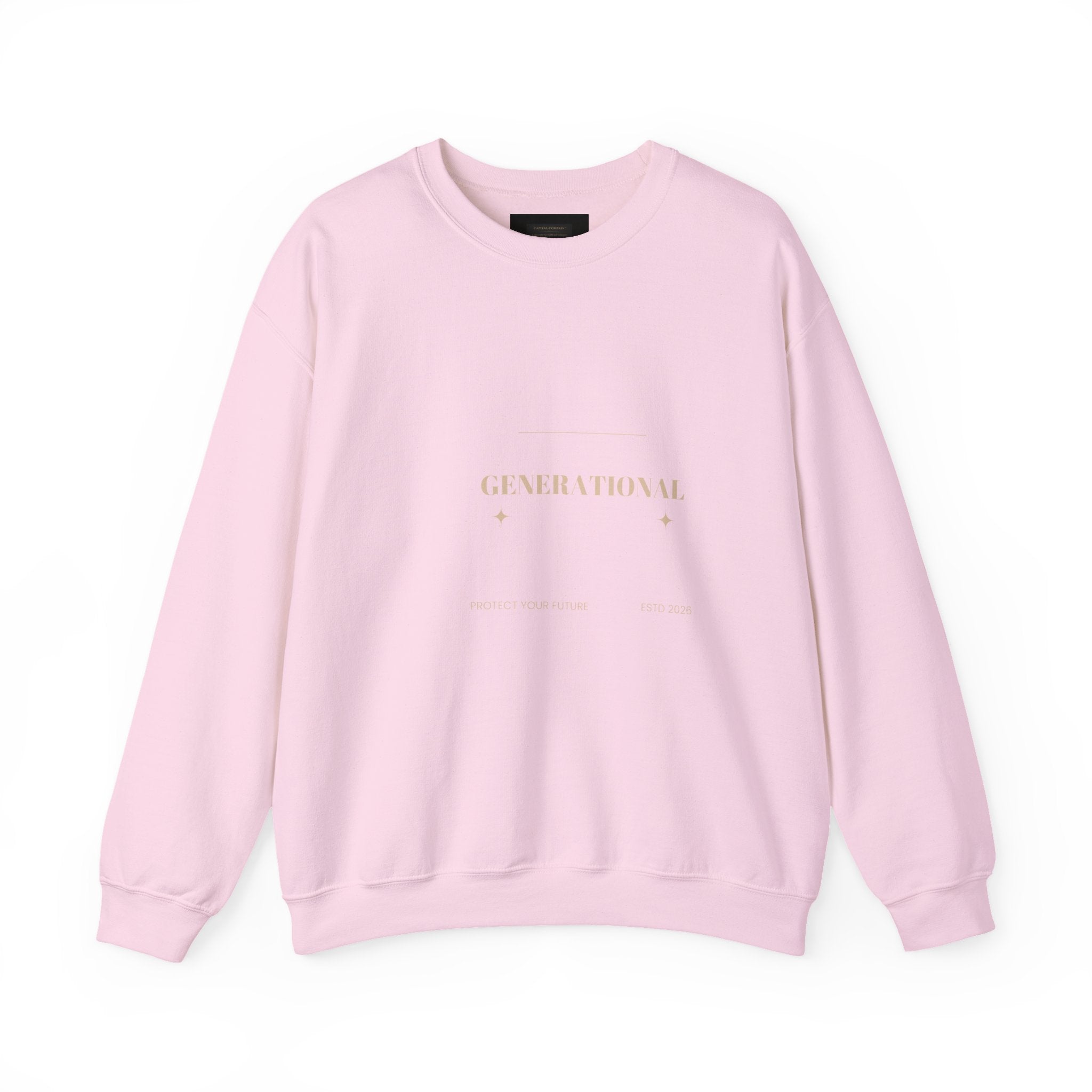 Minimal 'Generationova' White Crewneck Sweatshirt – Subtle Gold Logo