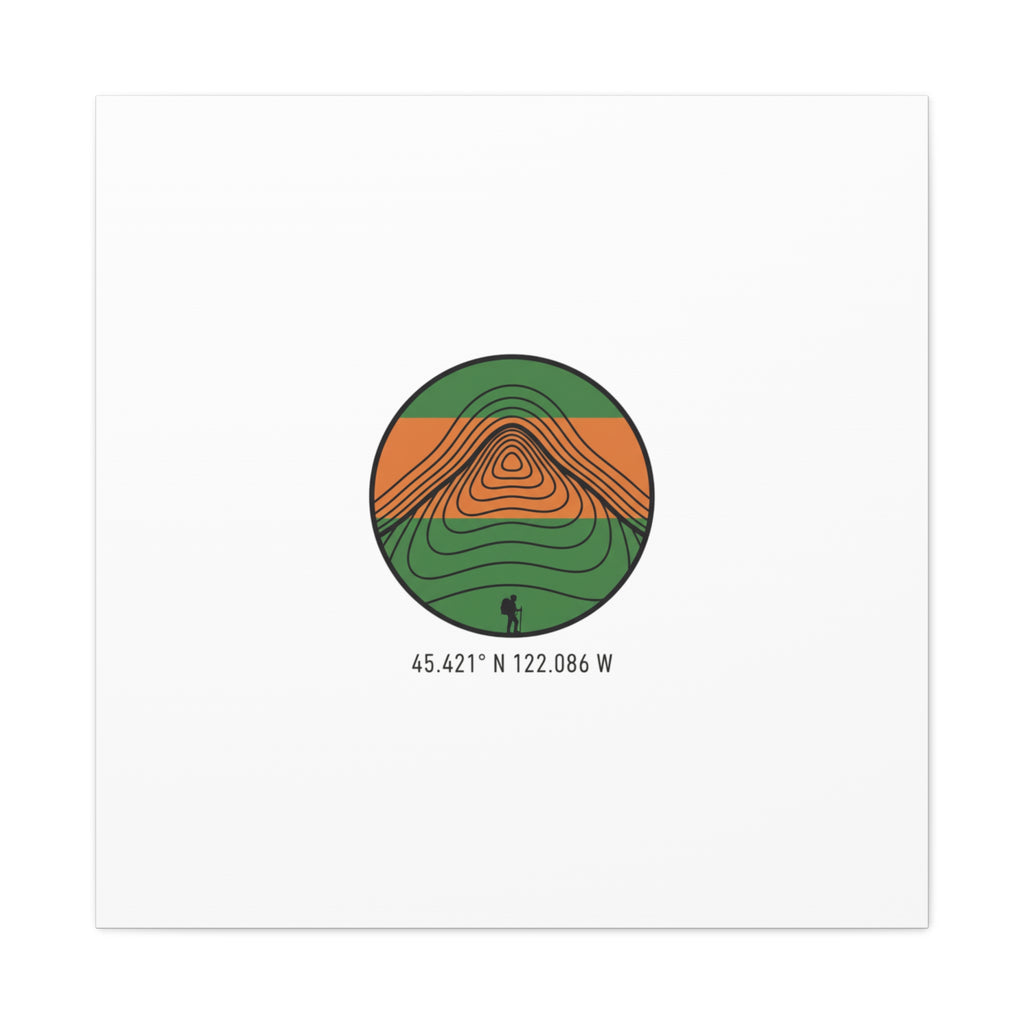 Topographic Contour Mountain Canvas | Topo Map Print, Terrain Wall Art