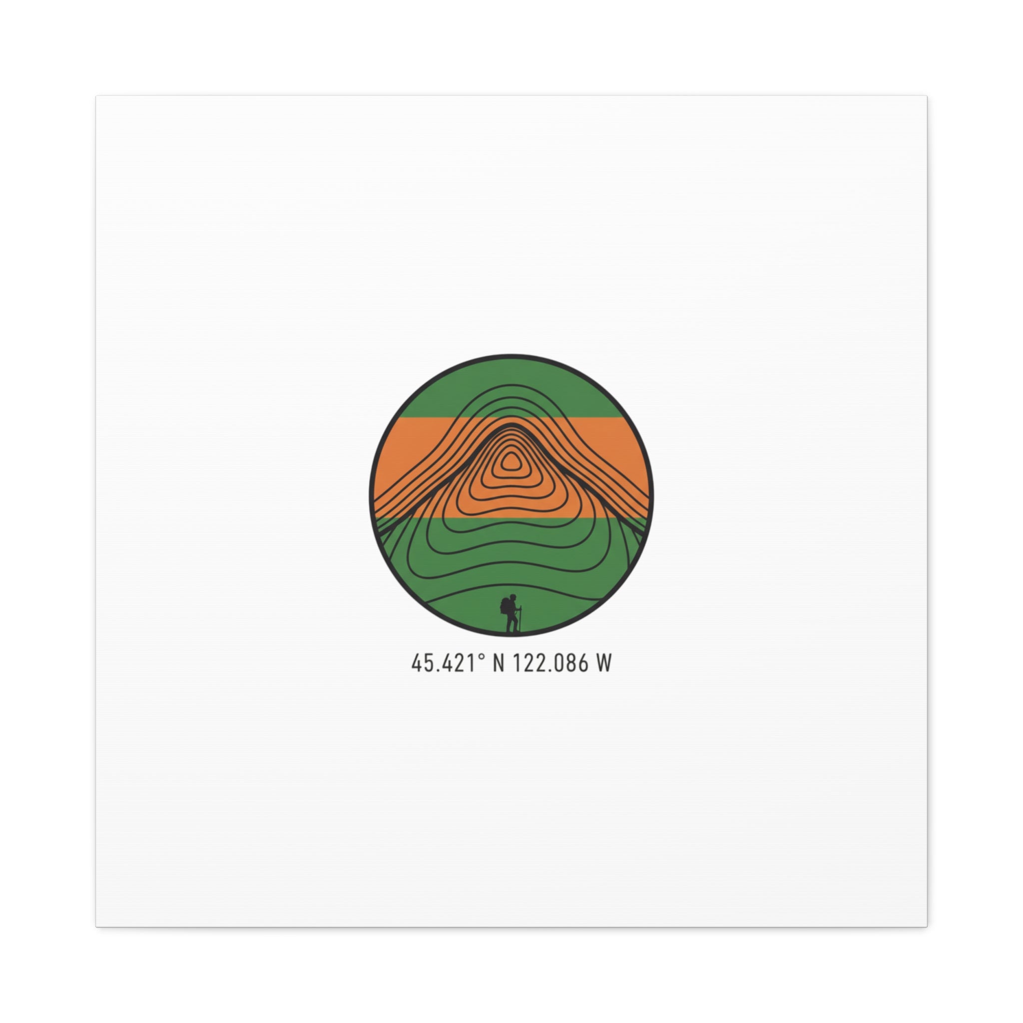 Topographic Contour Mountain Canvas | Topo Map Print, Terrain Wall Art