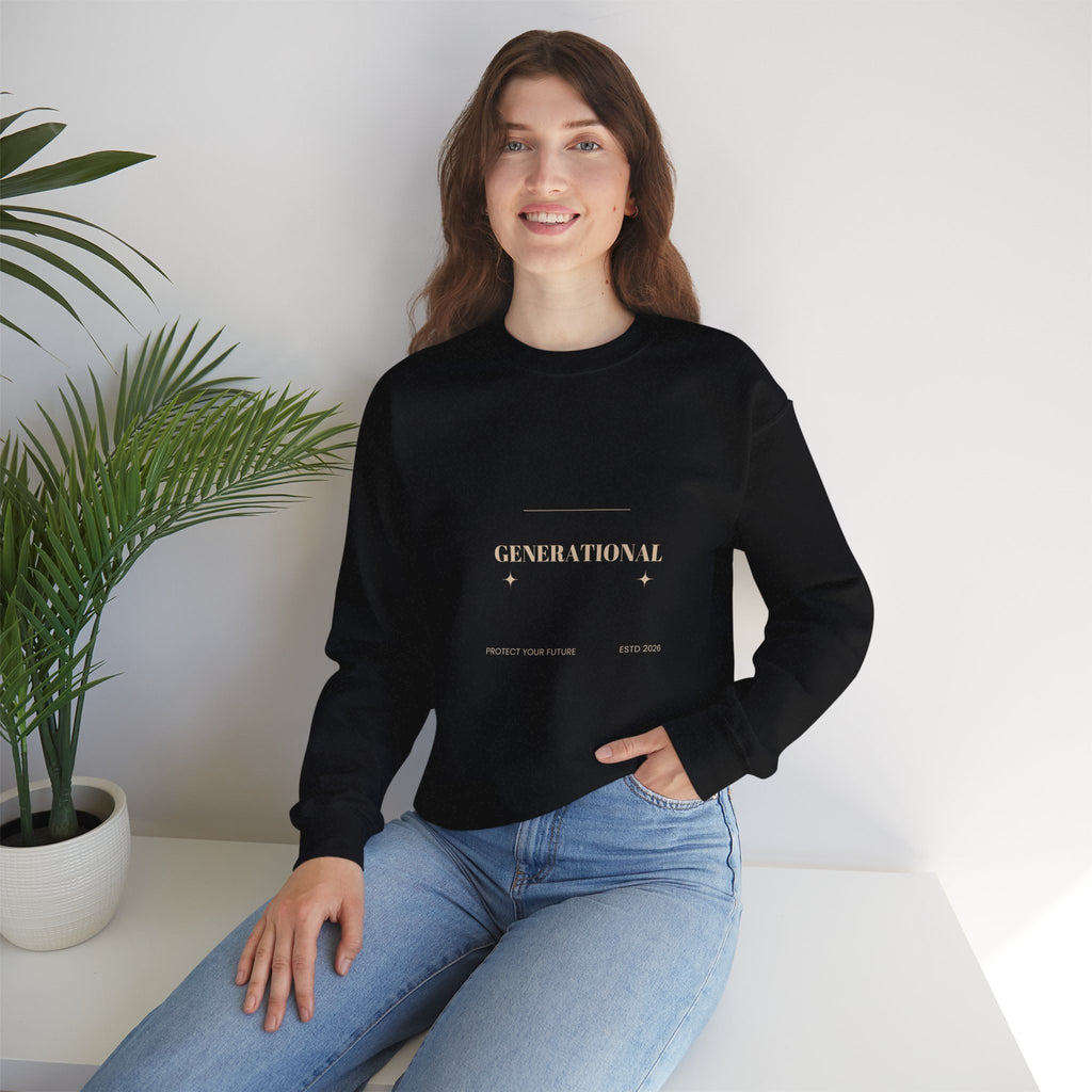 Minimal 'Generationova' White Crewneck Sweatshirt – Subtle Gold Logo