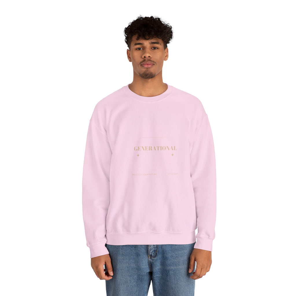 Minimal 'Generationova' White Crewneck Sweatshirt – Subtle Gold Logo