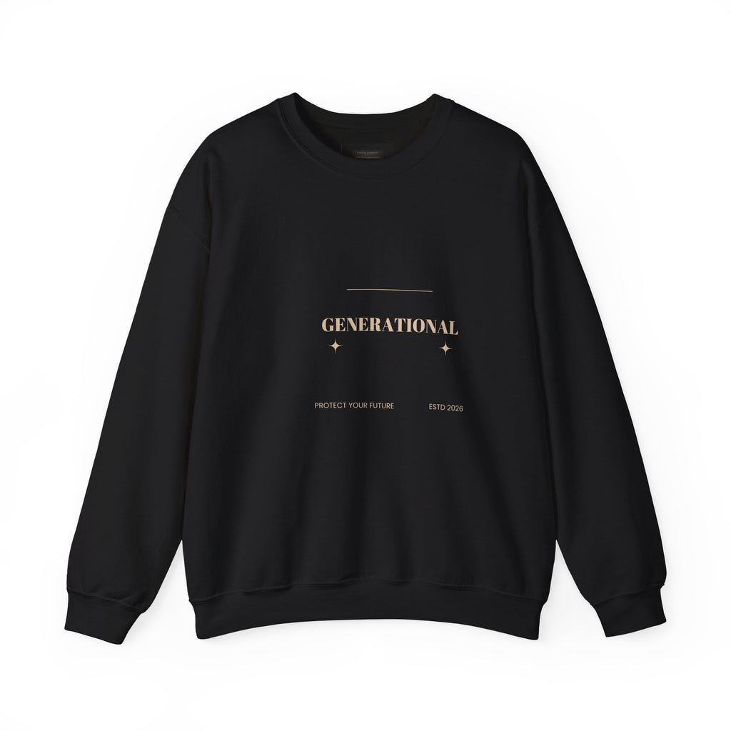 Minimal 'Generationova' White Crewneck Sweatshirt – Subtle Gold Logo