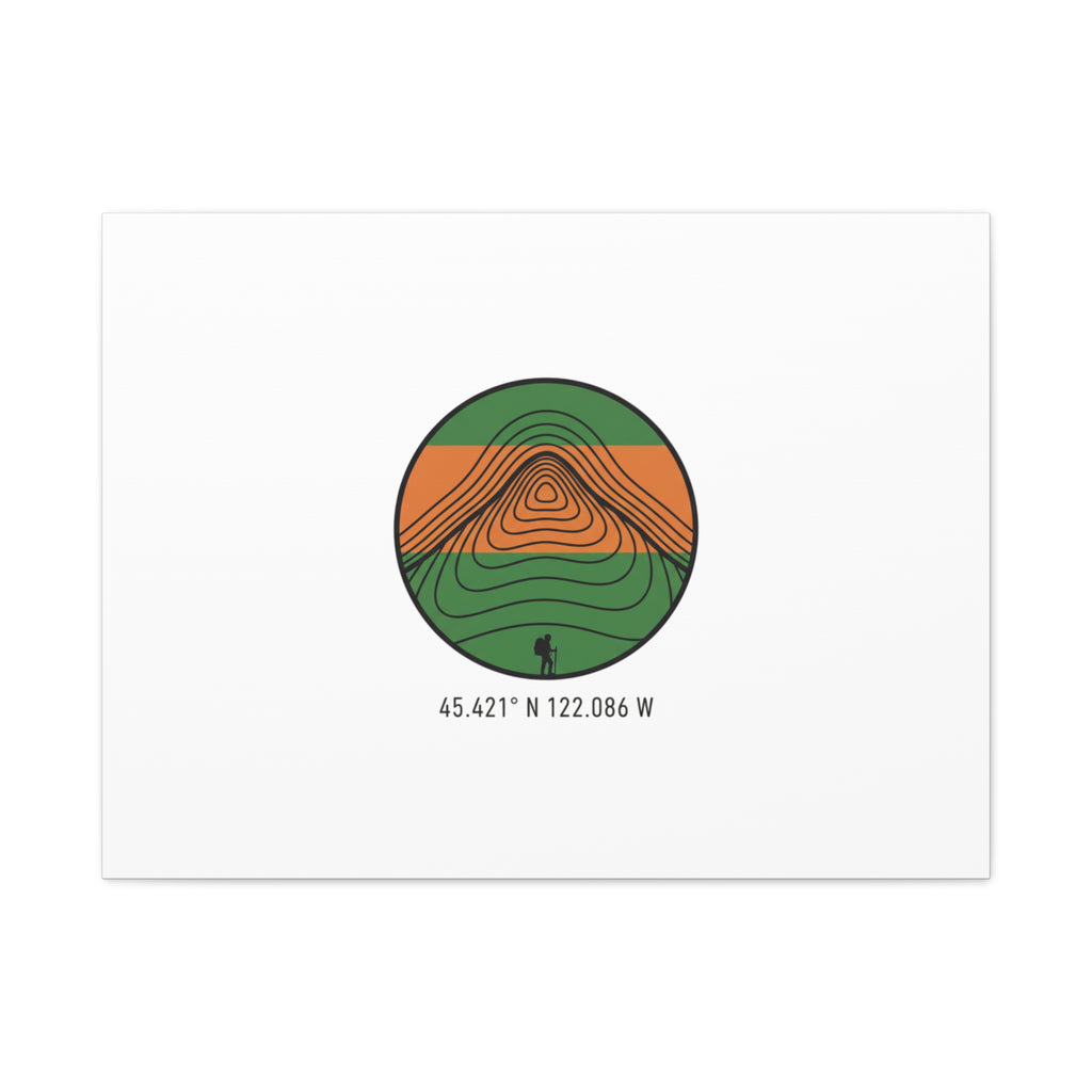 Topographic Contour Mountain Canvas | Topo Map Print, Terrain Wall Art