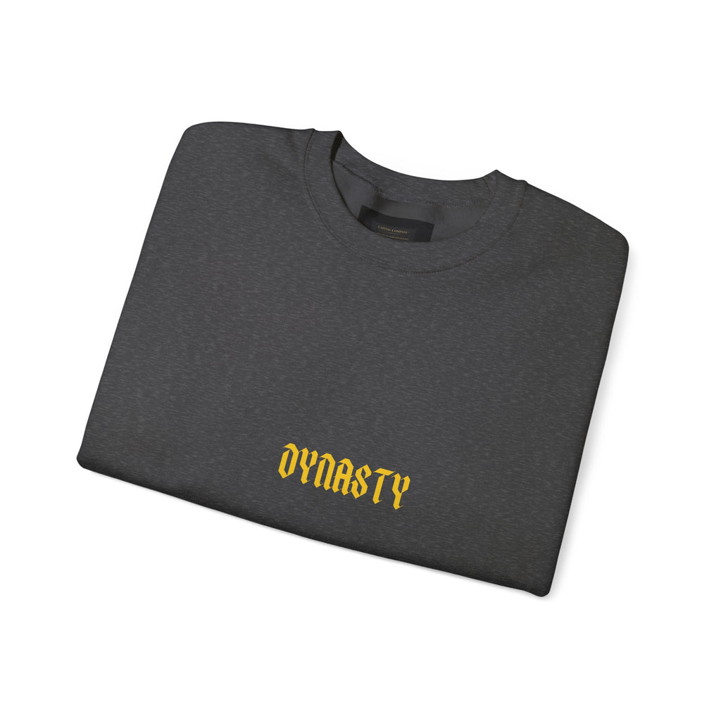 Dynasty Minimalist Crewneck Sweatshirt — Small Gold Text