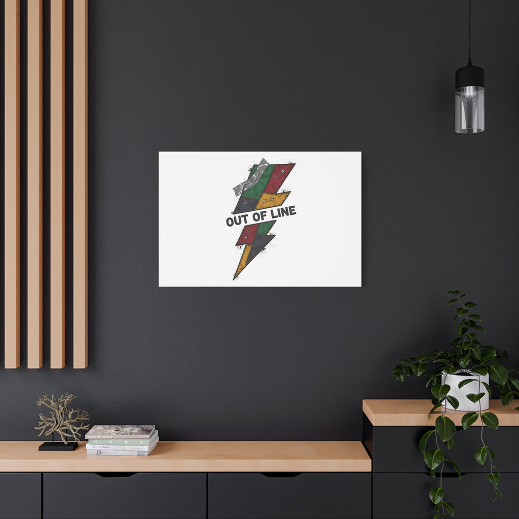 Out of Line Lightning Canvas | Grunge Plaid Patchwork, 90s Rock Revival