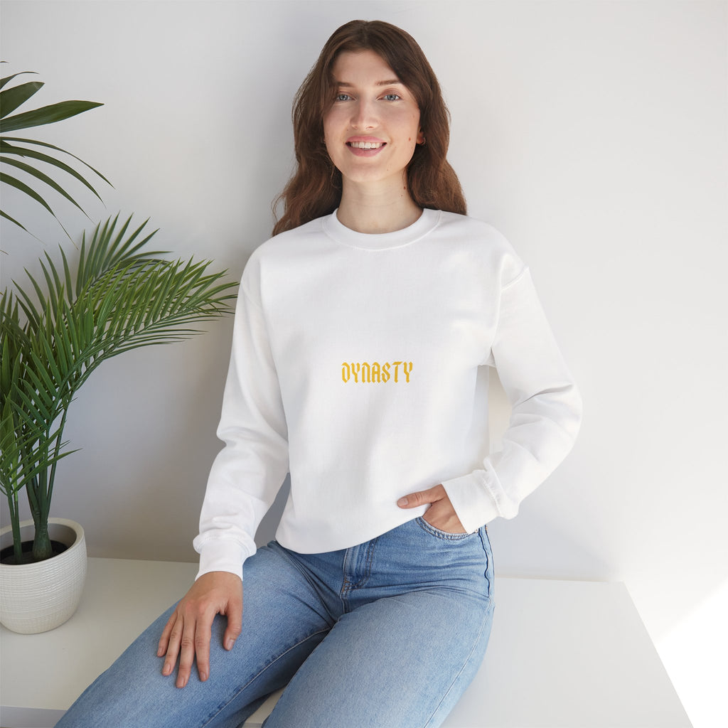 Dynasty Minimalist Crewneck Sweatshirt — Small Gold Text