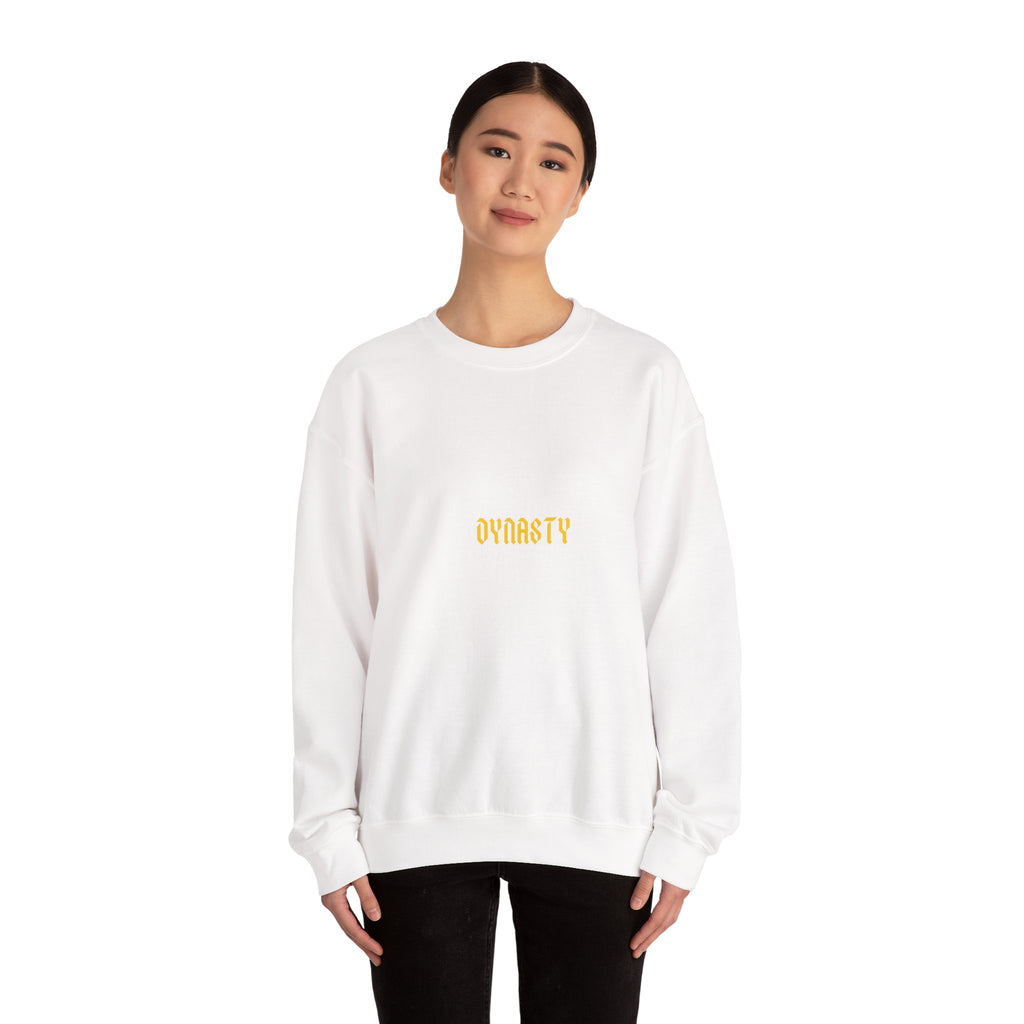 Dynasty Minimalist Crewneck Sweatshirt — Small Gold Text
