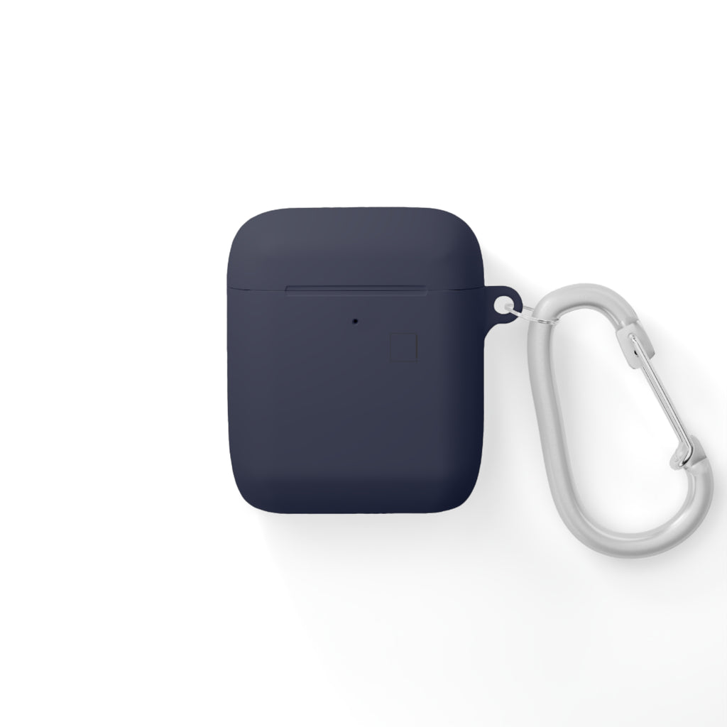 Minimal White AirPods Case with Carabiner — Protective Silicone Cover