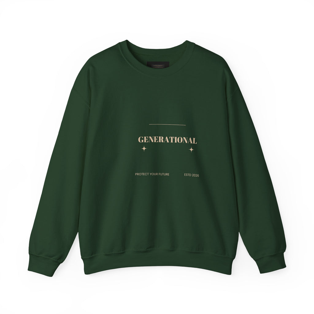 Minimal 'Generationova' White Crewneck Sweatshirt – Subtle Gold Logo