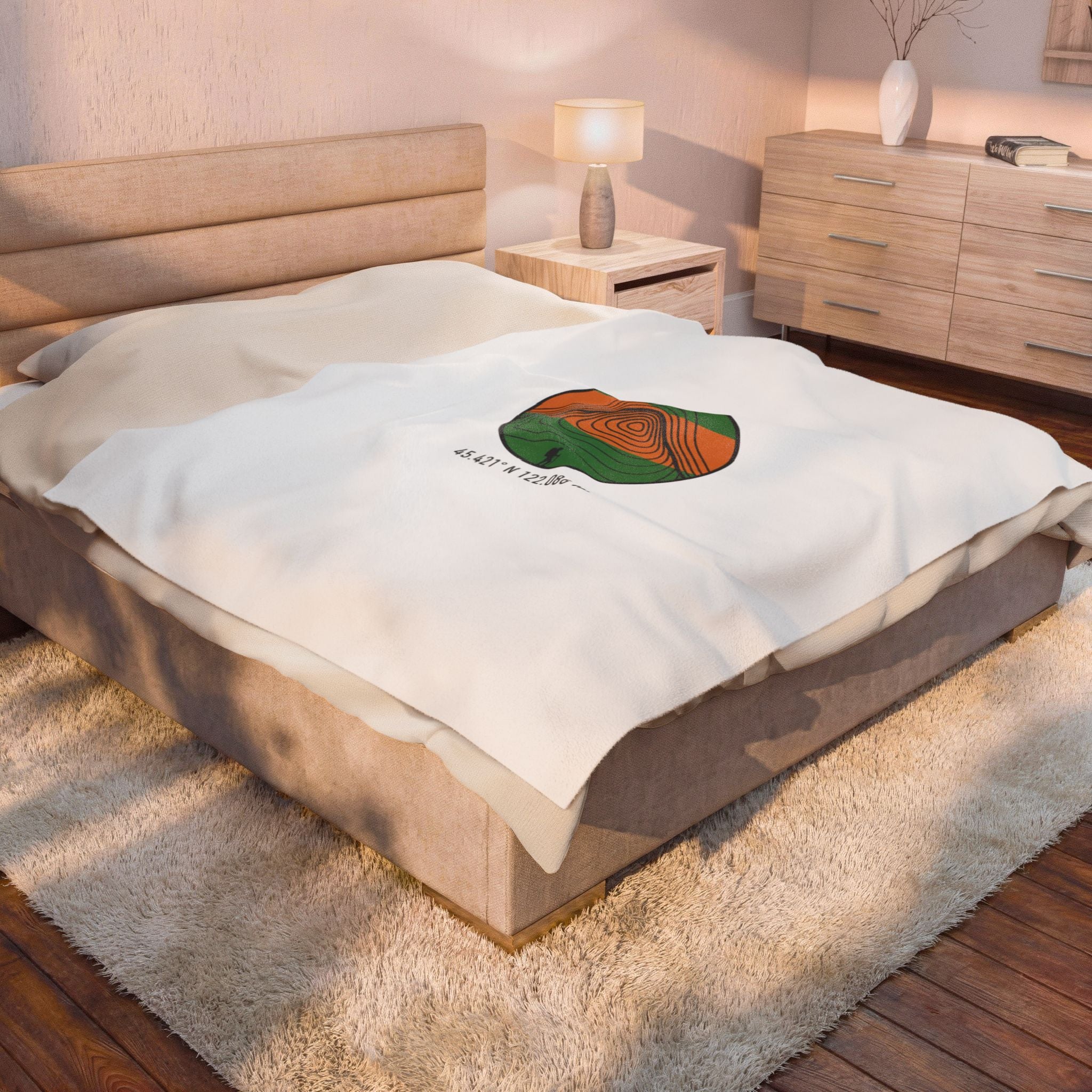 Topographic Contour Circle Blanket | topo map print, contour line design