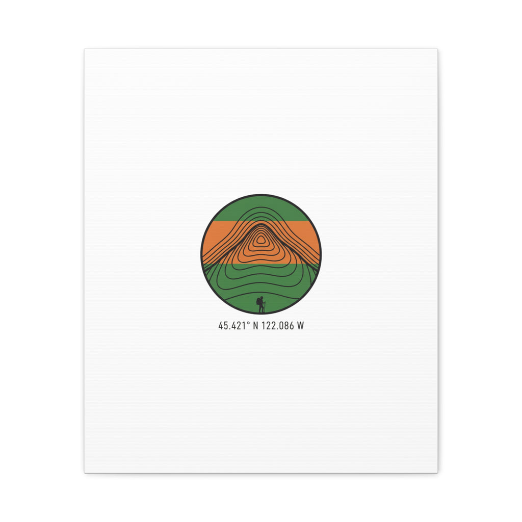 Topographic Contour Mountain Canvas | Topo Map Print, Terrain Wall Art