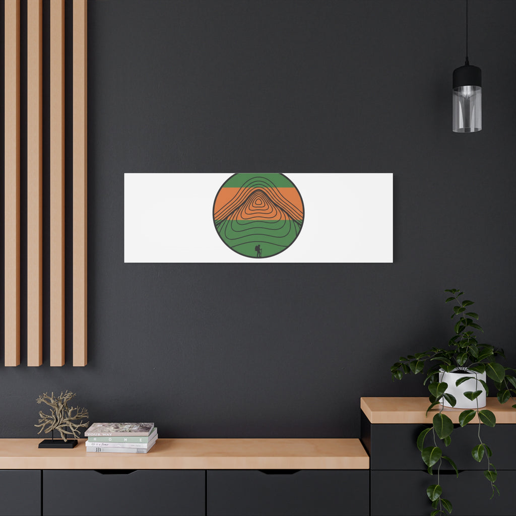Topographic Contour Mountain Canvas | Topo Map Print, Terrain Wall Art