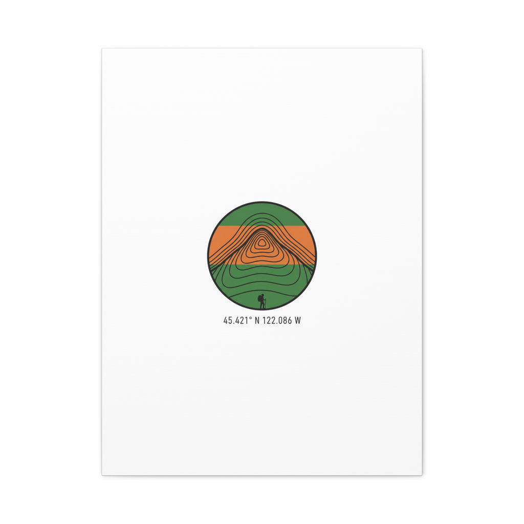 Topographic Contour Mountain Canvas | Topo Map Print, Terrain Wall Art