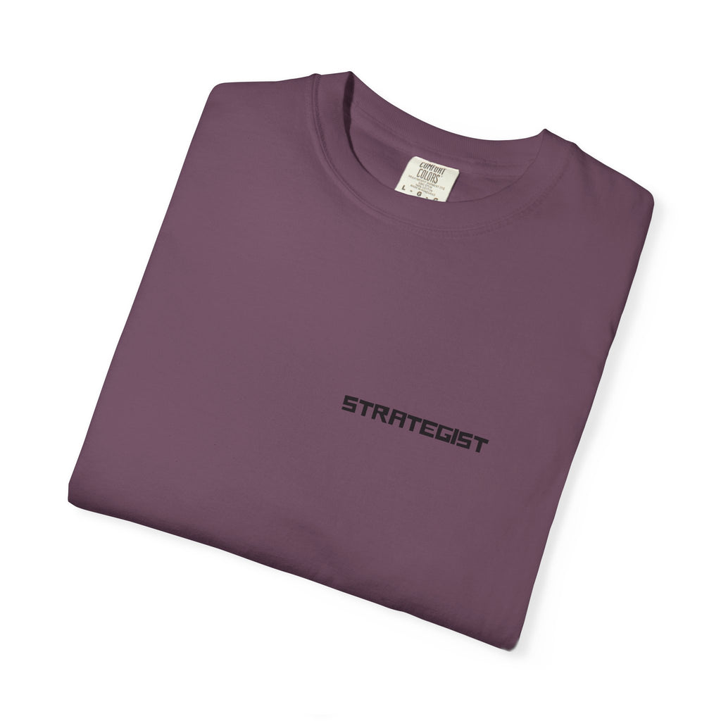 Strategist Minimalist Tee — Small Chest Text Graphic T-Shirt