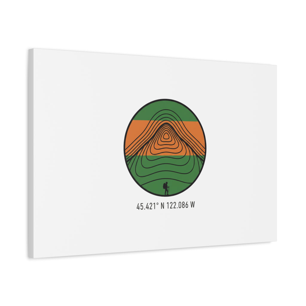 Topographic Contour Mountain Canvas | Topo Map Print, Terrain Wall Art