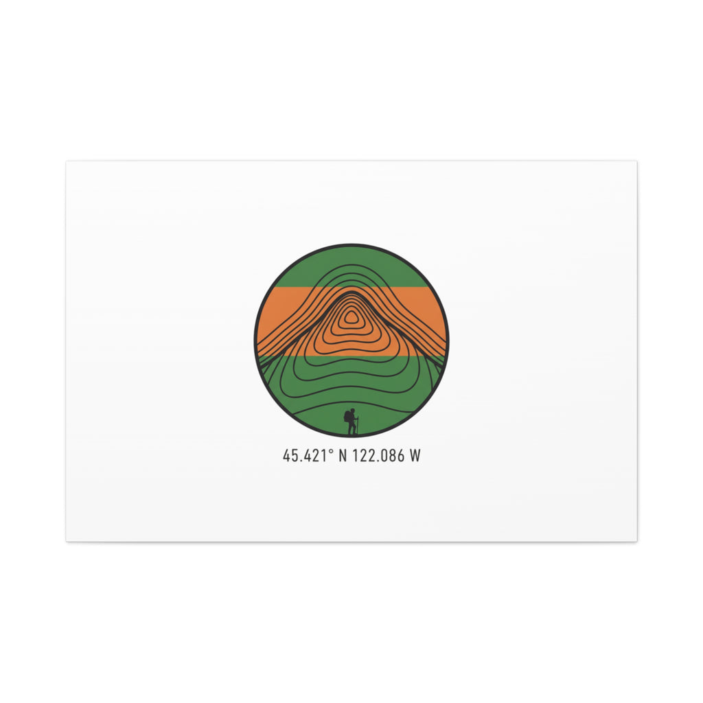 Topographic Contour Mountain Canvas | Topo Map Print, Terrain Wall Art