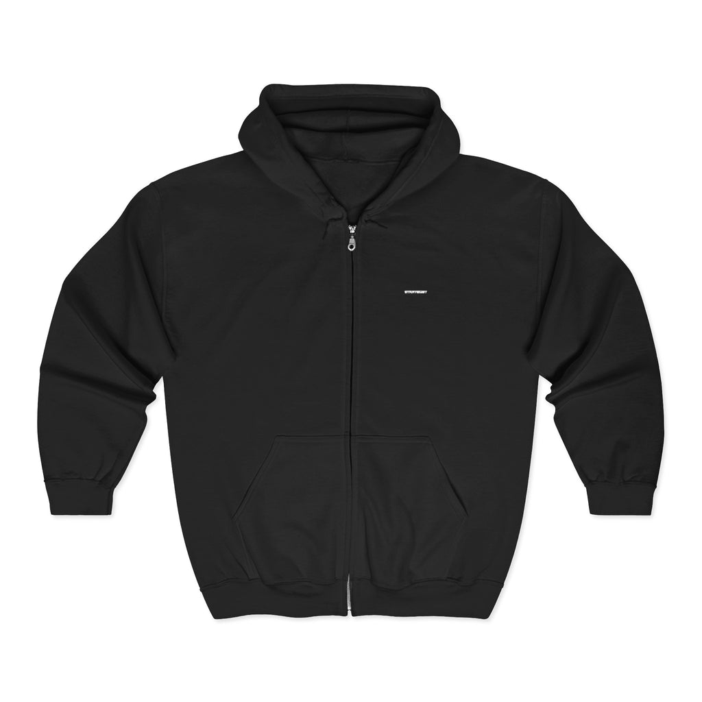 Zip Hoodie — Classic Full-Zip Hooded Sweatshirt (Blank White)