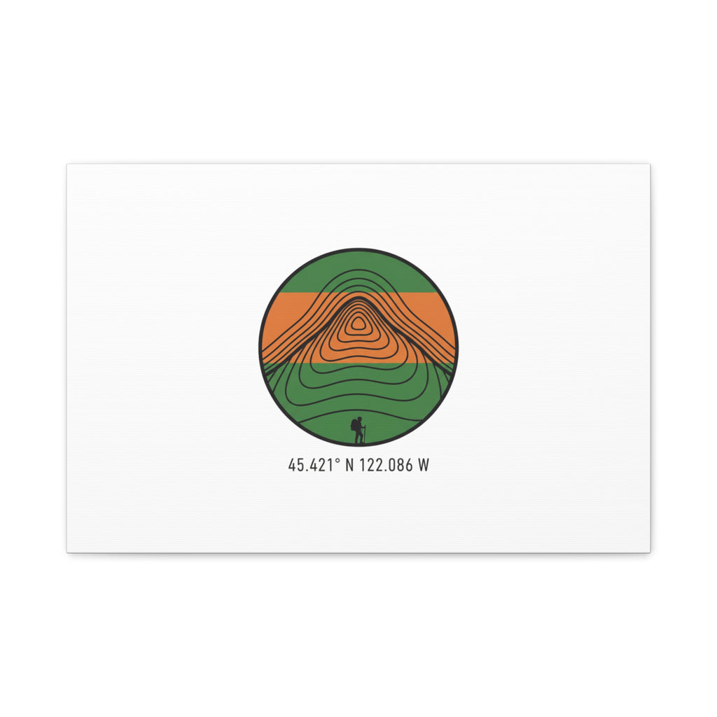 Topographic Contour Mountain Canvas | Topo Map Print, Terrain Wall Art