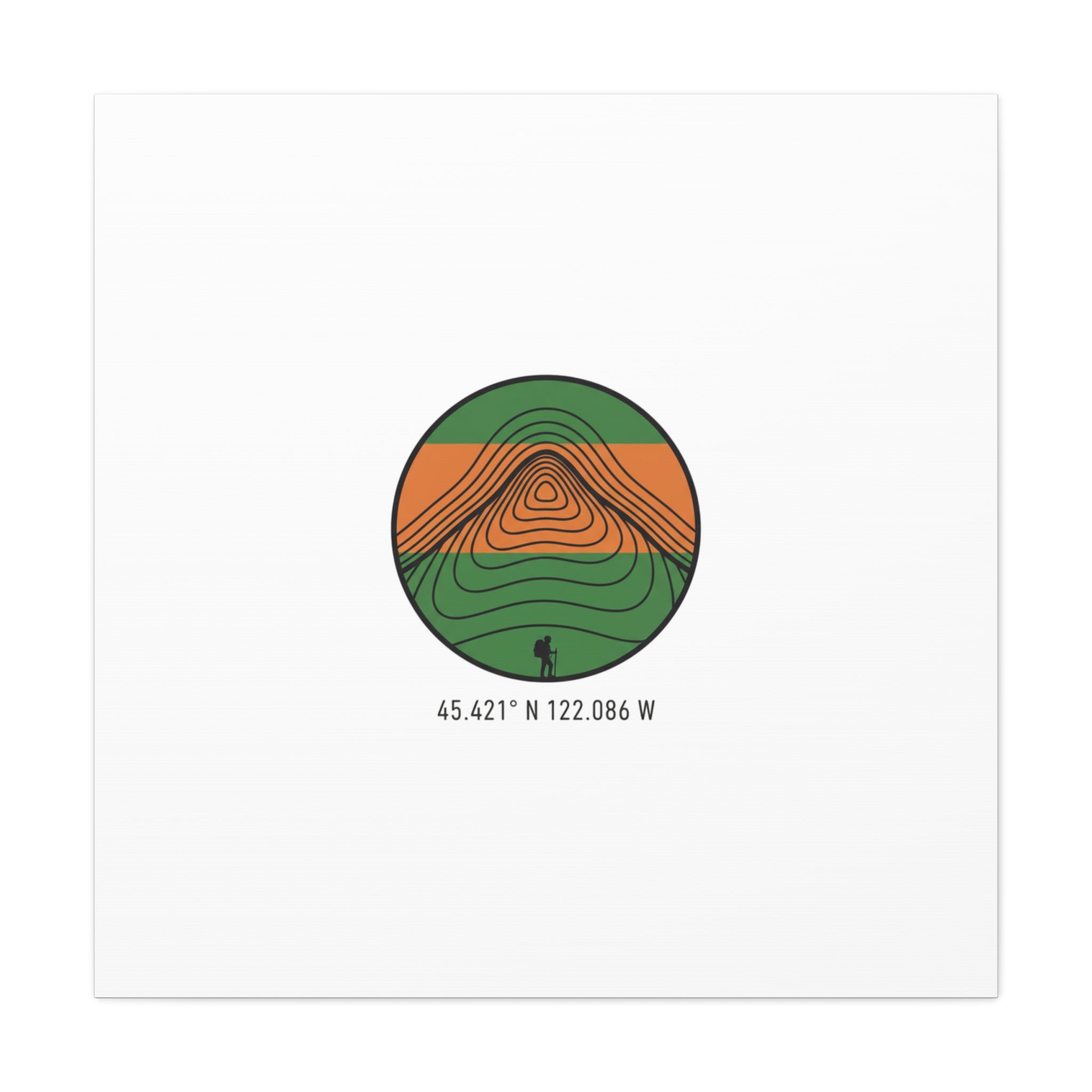 Topographic Contour Mountain Canvas | Topo Map Print, Terrain Wall Art