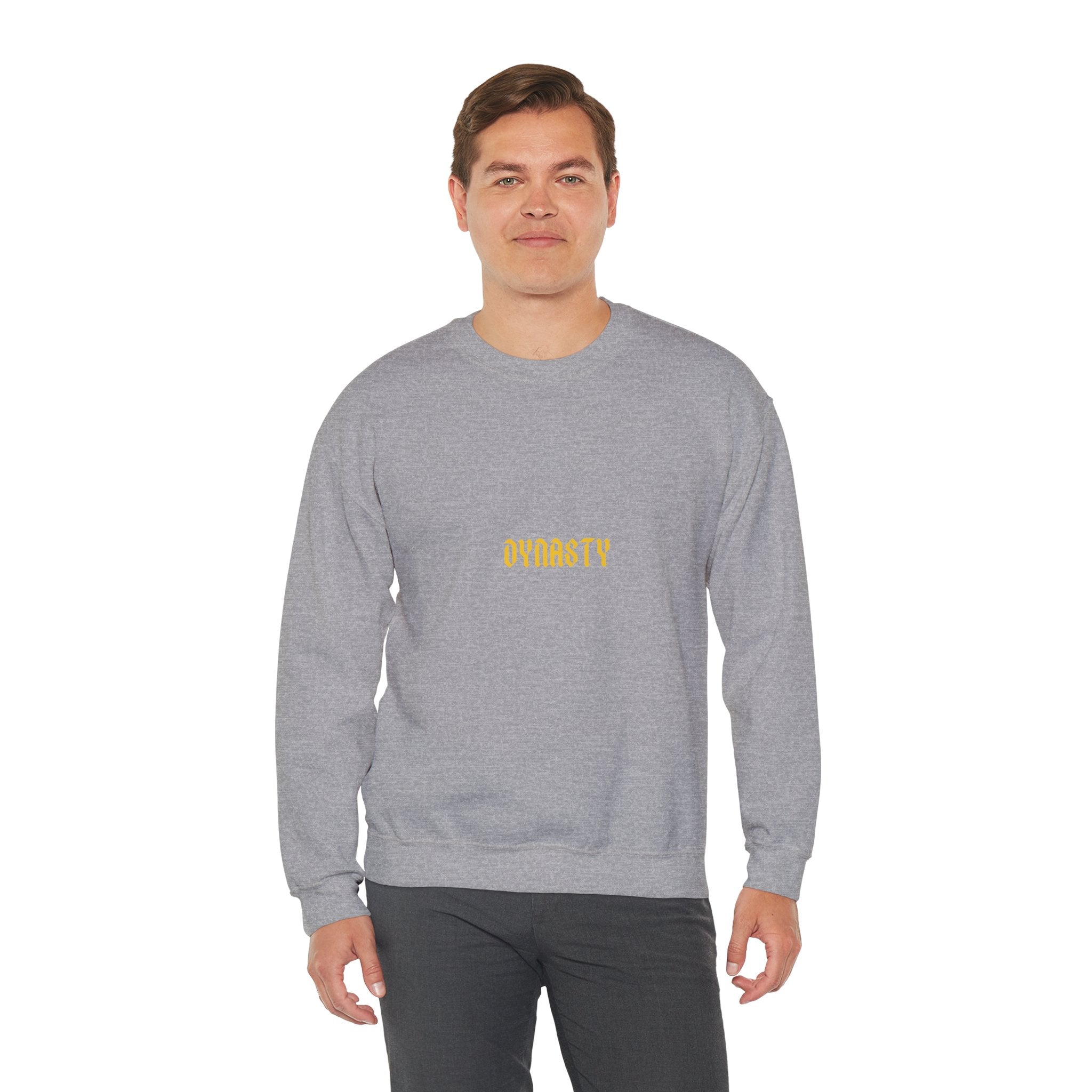 Dynasty Minimalist Crewneck Sweatshirt — Small Gold Text