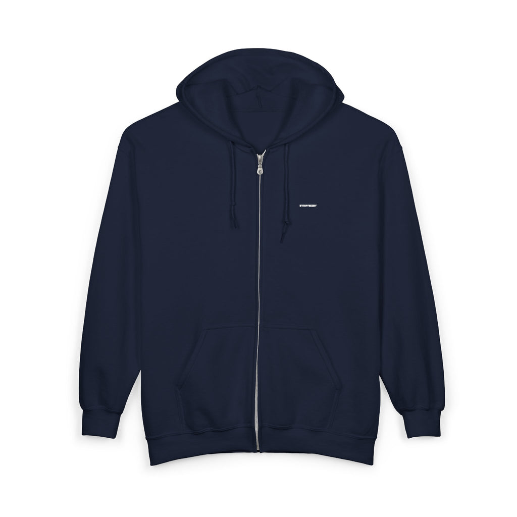 Zip Hoodie — Classic Full-Zip Hooded Sweatshirt (Blank White)