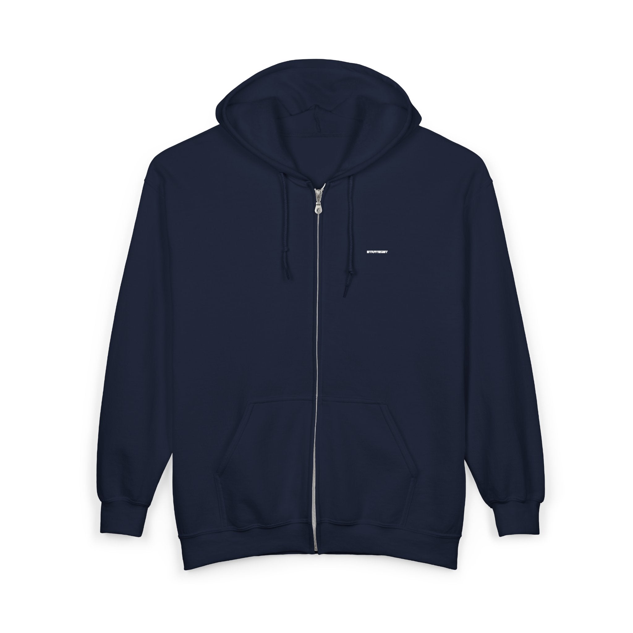 Zip Hoodie — Classic Full-Zip Hooded Sweatshirt (Blank White)