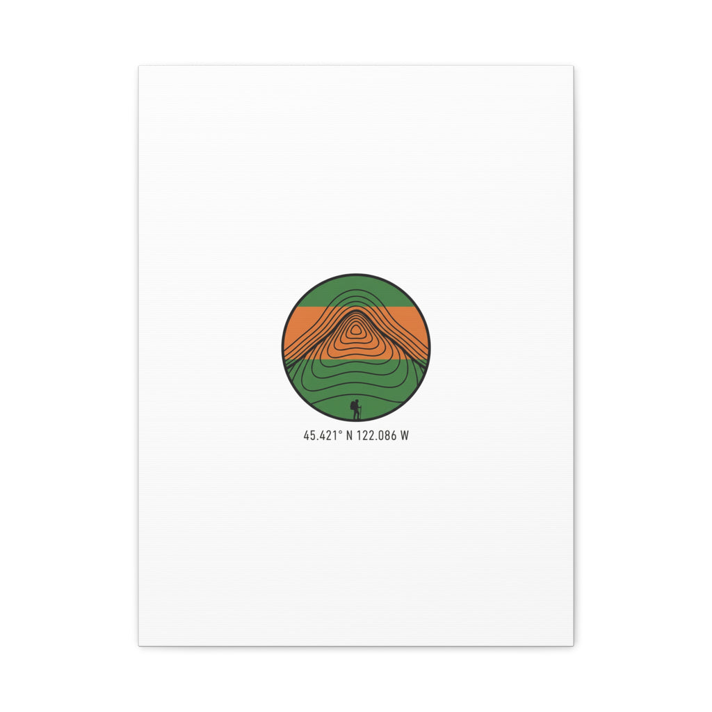 Topographic Contour Mountain Canvas | Topo Map Print, Terrain Wall Art