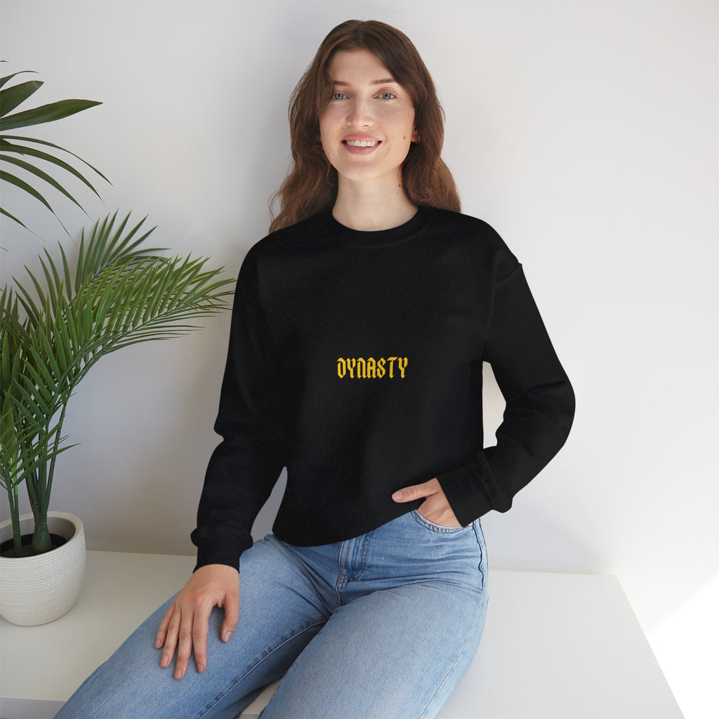 Dynasty Minimalist Crewneck Sweatshirt — Small Gold Text