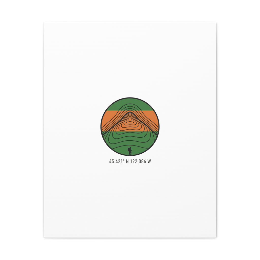 Topographic Contour Mountain Canvas | Topo Map Print, Terrain Wall Art