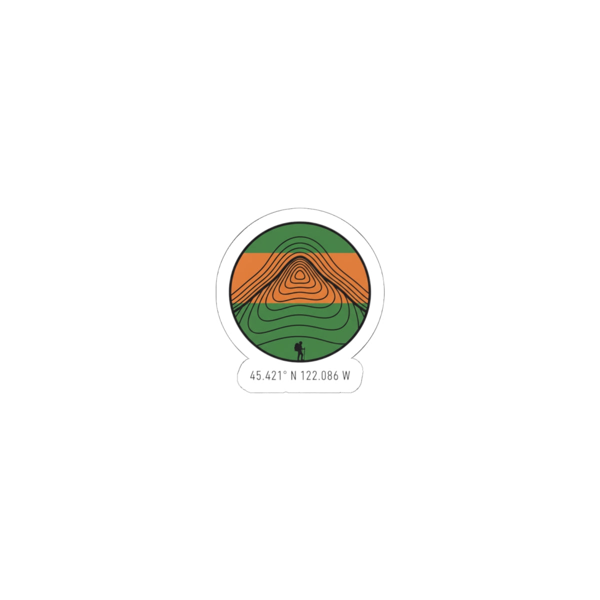 Topographic Contour Mountain Sticker | topographic map print, contour line design