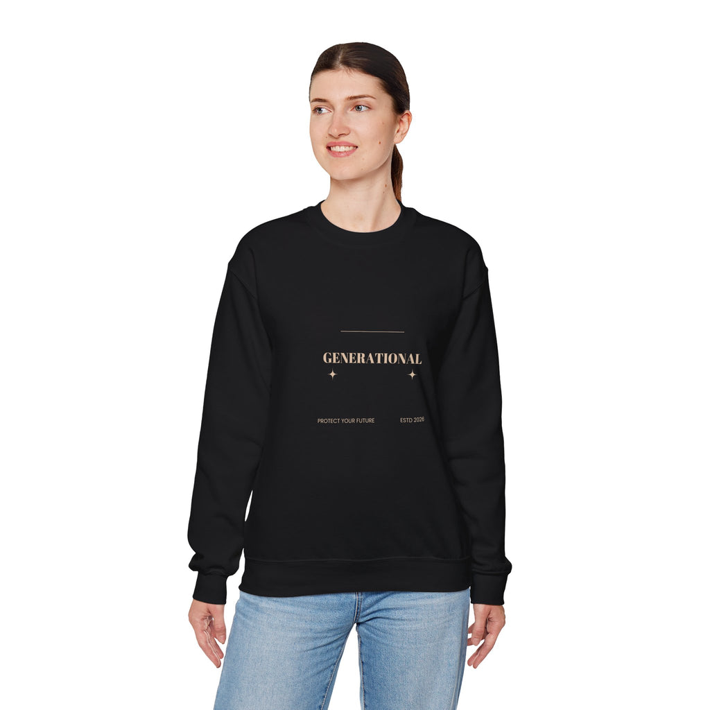 Minimal 'Generationova' White Crewneck Sweatshirt – Subtle Gold Logo