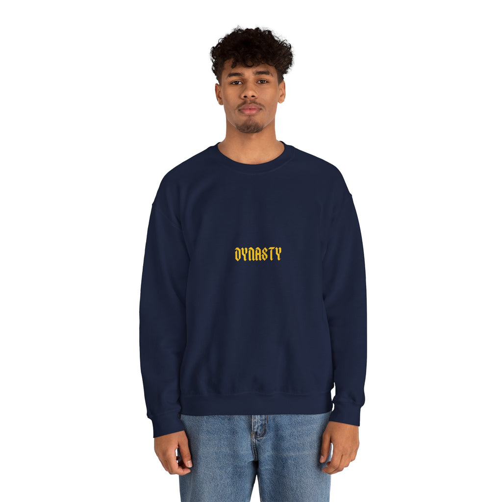 Dynasty Minimalist Crewneck Sweatshirt — Small Gold Text