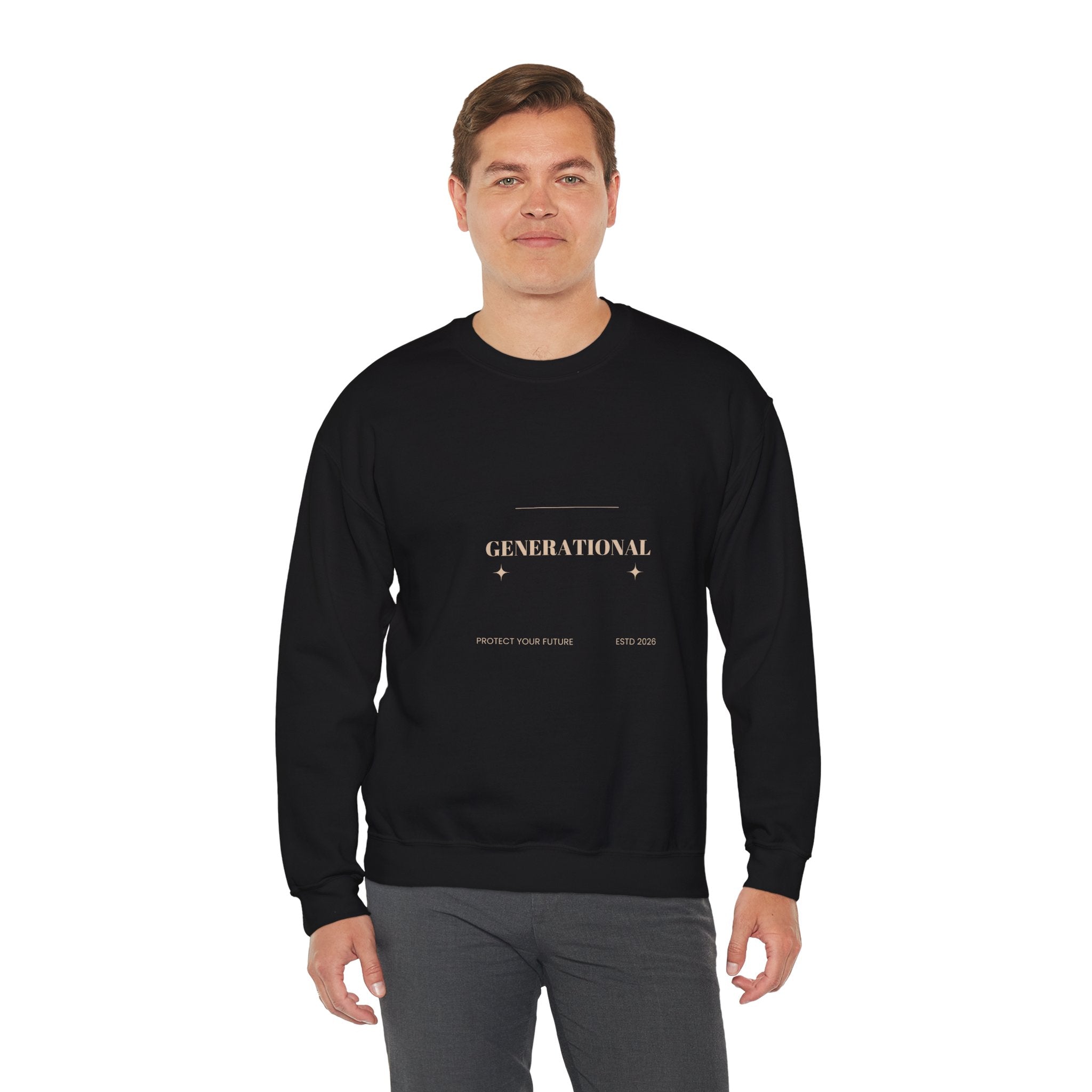 Minimal 'Generationova' White Crewneck Sweatshirt – Subtle Gold Logo