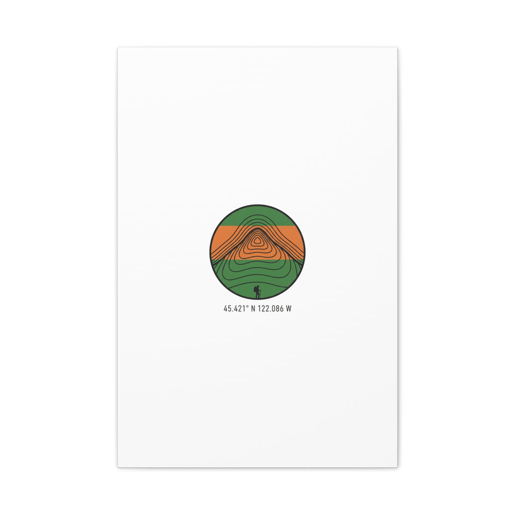 Topographic Contour Mountain Canvas | Topo Map Print, Terrain Wall Art