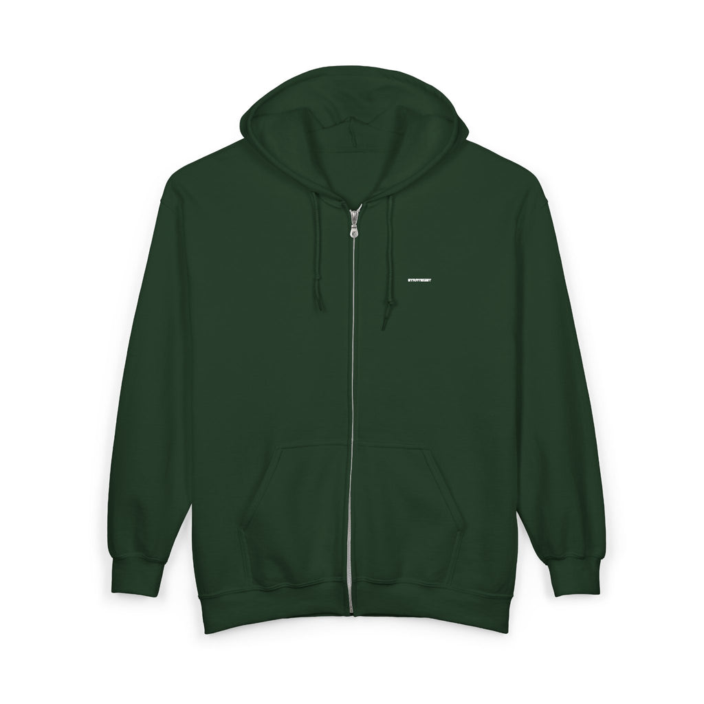 Zip Hoodie — Classic Full-Zip Hooded Sweatshirt (Blank White)
