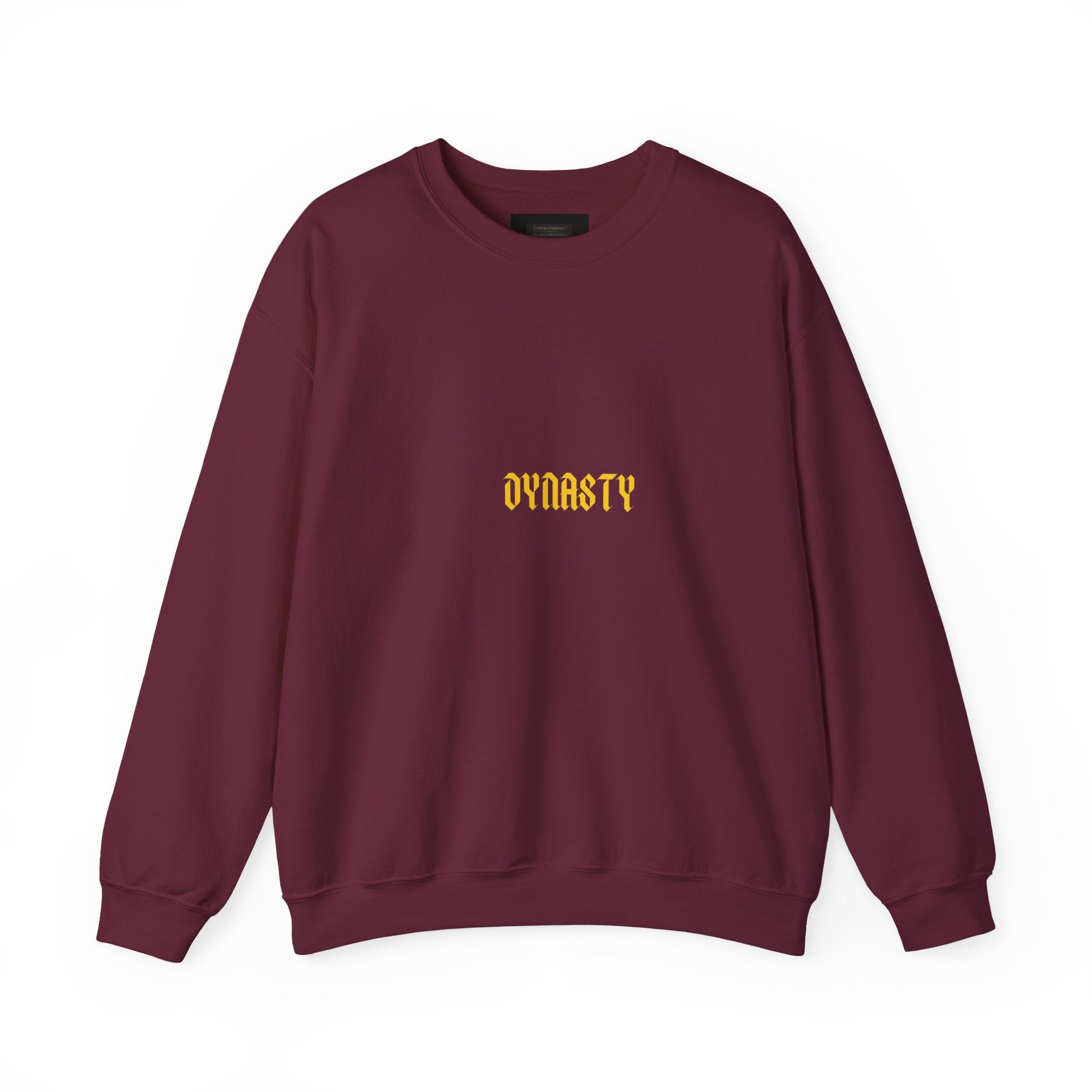 Dynasty Minimalist Crewneck Sweatshirt — Small Gold Text