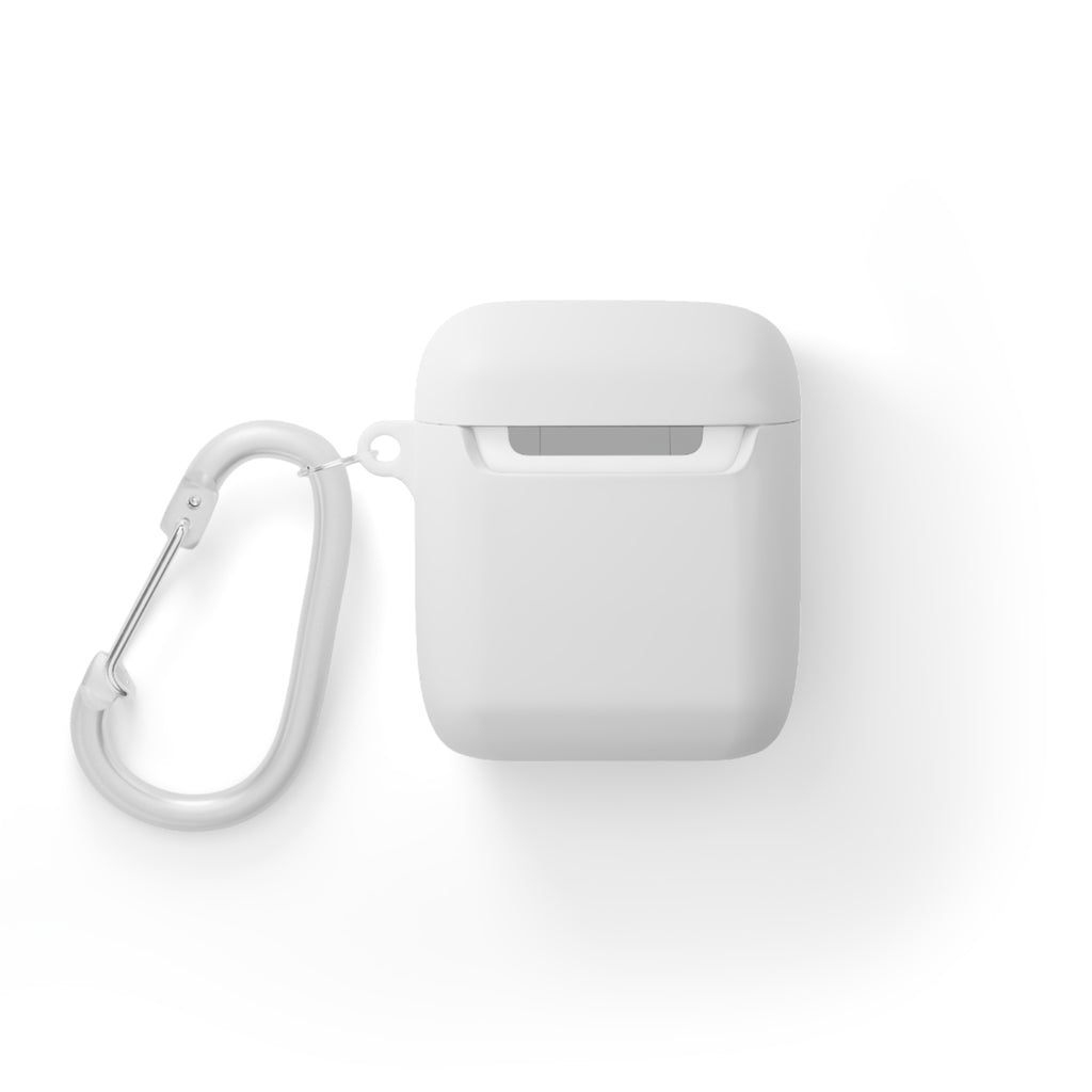 Minimal White AirPods Case with Carabiner — Protective Silicone Cover