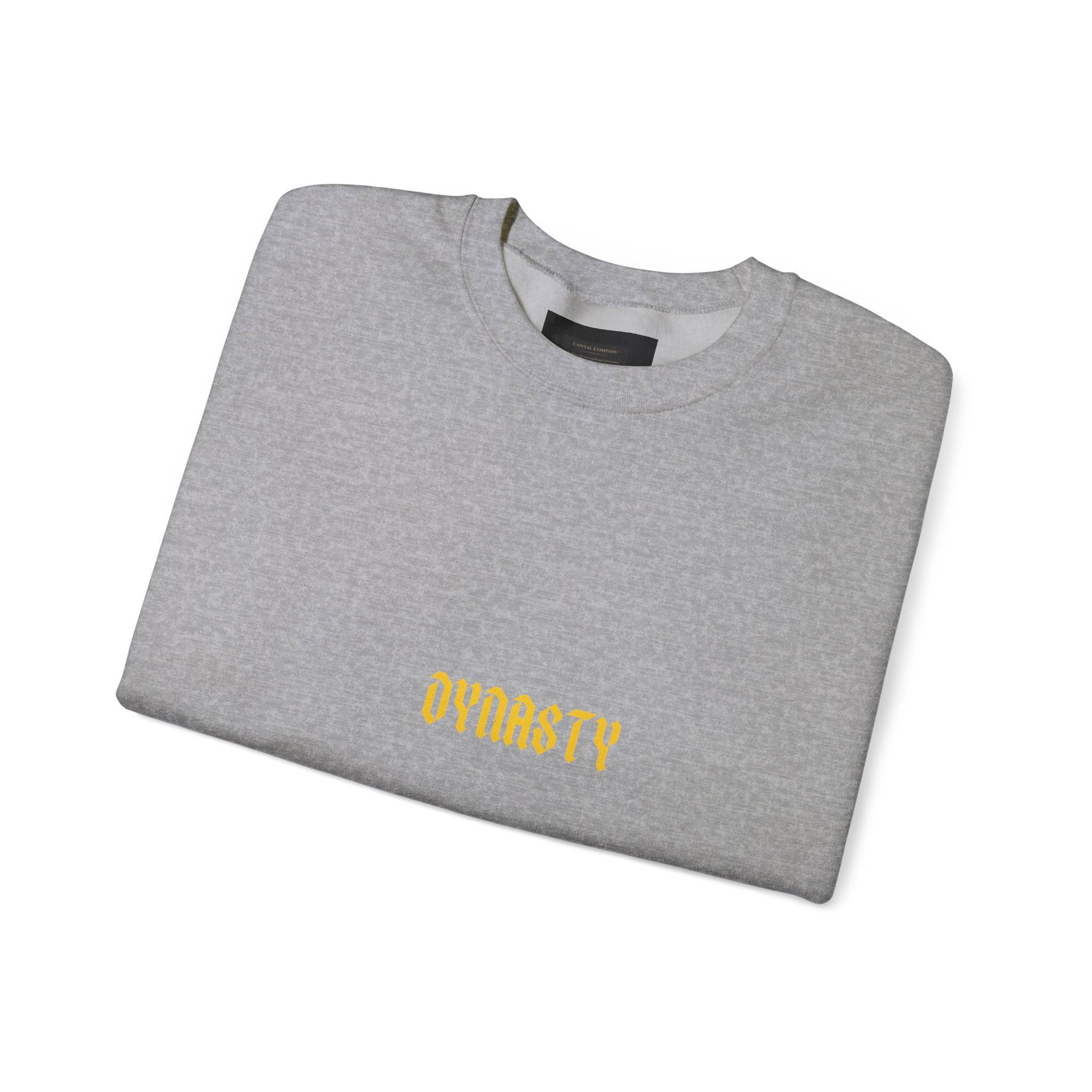 Dynasty Minimalist Crewneck Sweatshirt — Small Gold Text