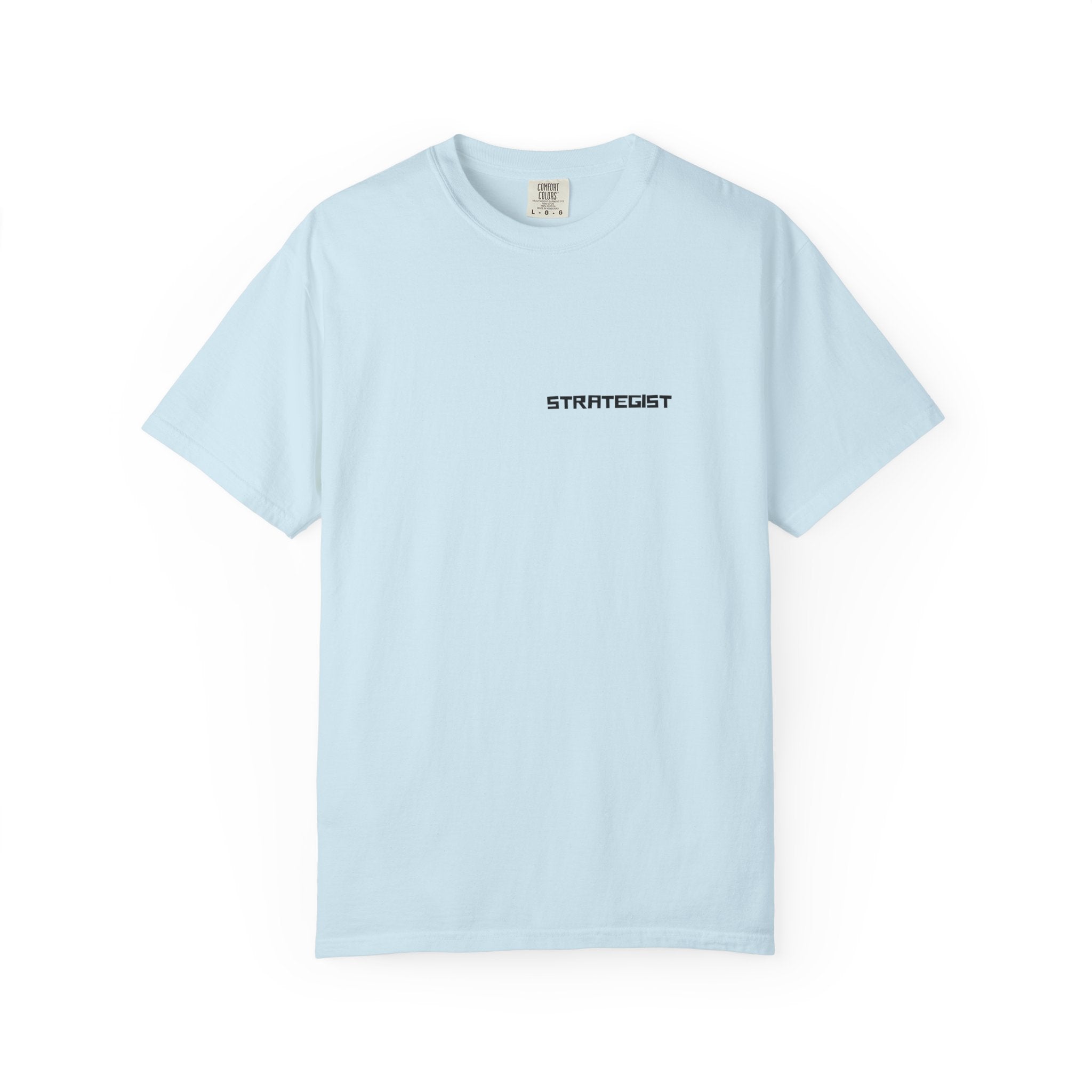 Strategist Minimalist Tee — Small Chest Text Graphic T-Shirt