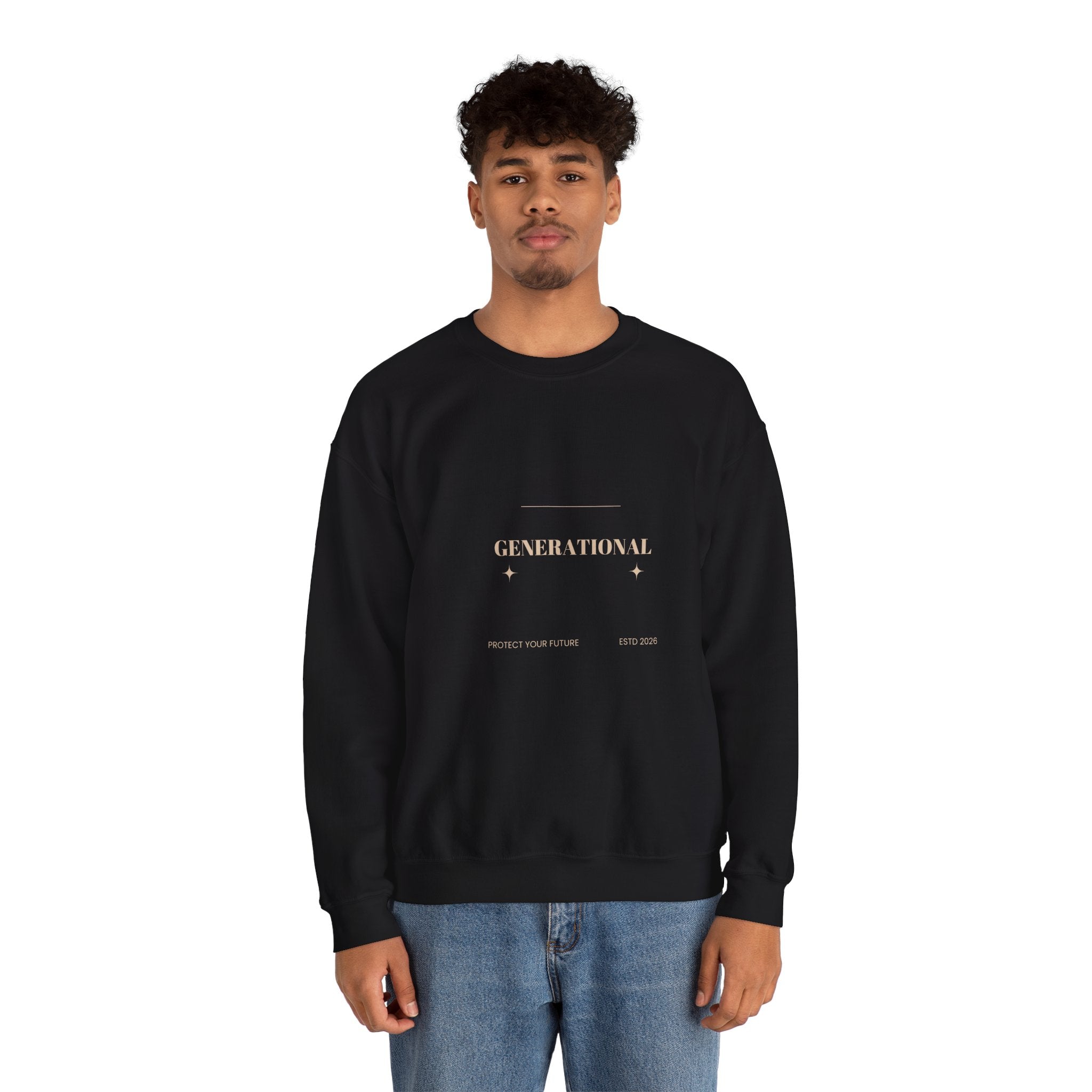 Minimal 'Generationova' White Crewneck Sweatshirt – Subtle Gold Logo