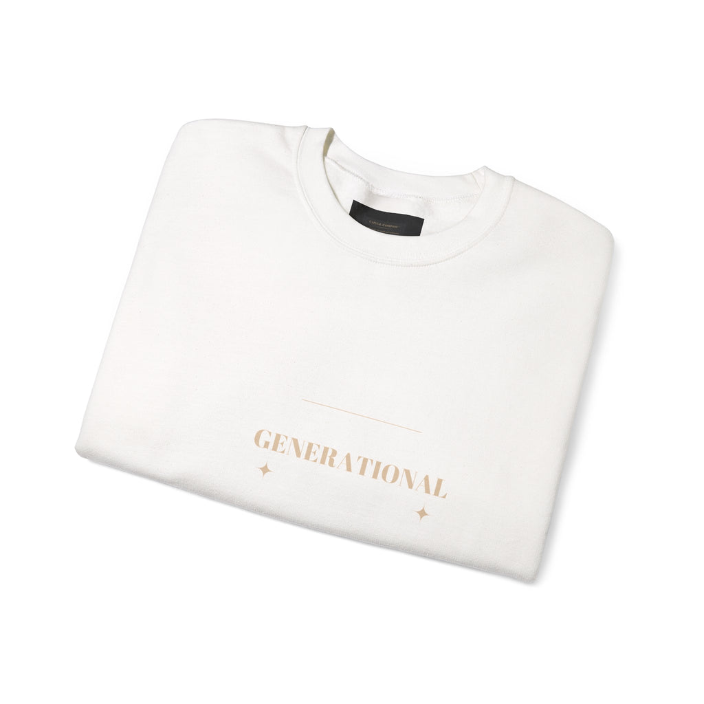 Minimal 'Generationova' White Crewneck Sweatshirt – Subtle Gold Logo