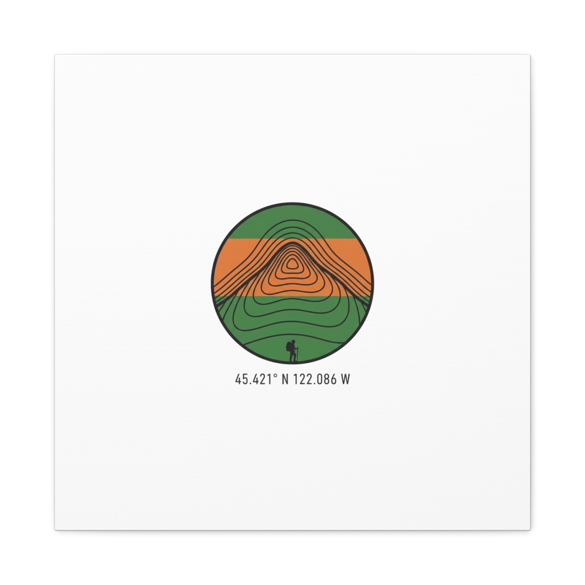 Topographic Contour Mountain Canvas | Topo Map Print, Terrain Wall Art