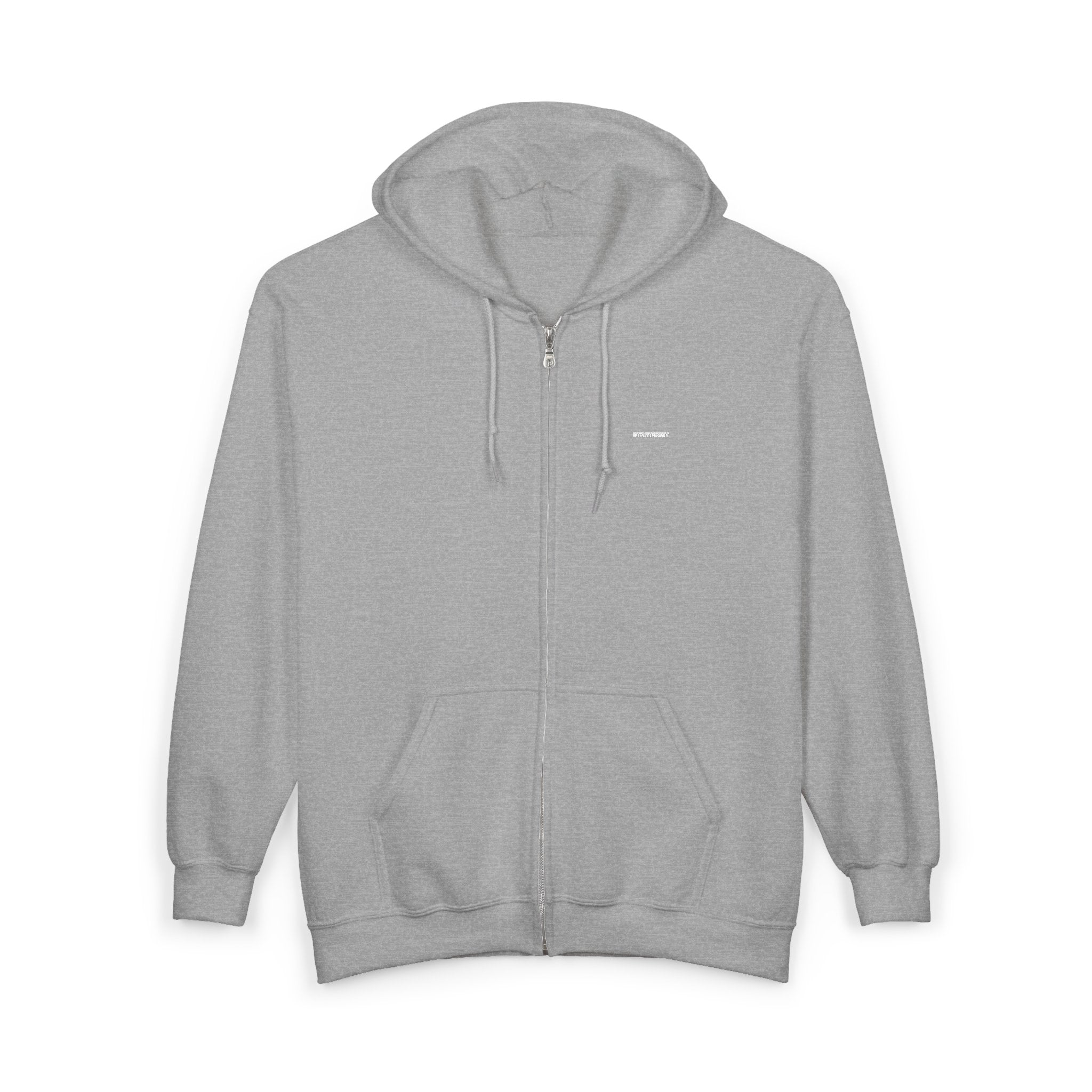 Zip Hoodie — Classic Full-Zip Hooded Sweatshirt (Blank White)