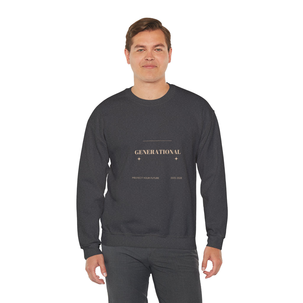 Minimal 'Generationova' White Crewneck Sweatshirt – Subtle Gold Logo