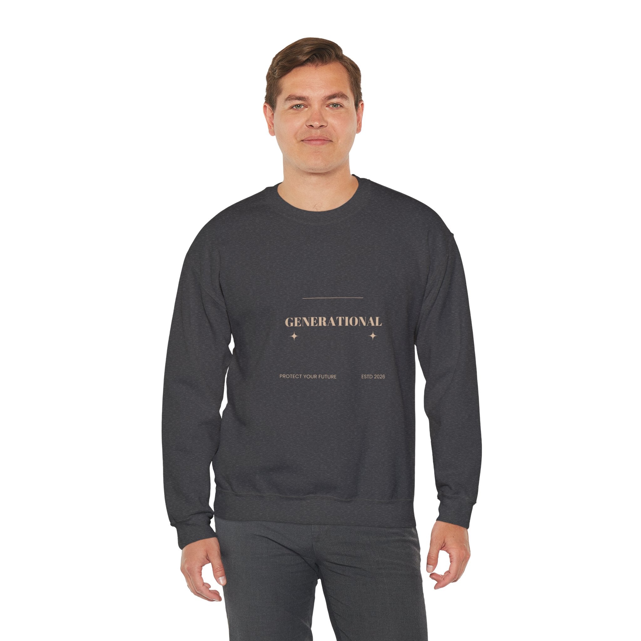 Minimal 'Generationova' White Crewneck Sweatshirt – Subtle Gold Logo