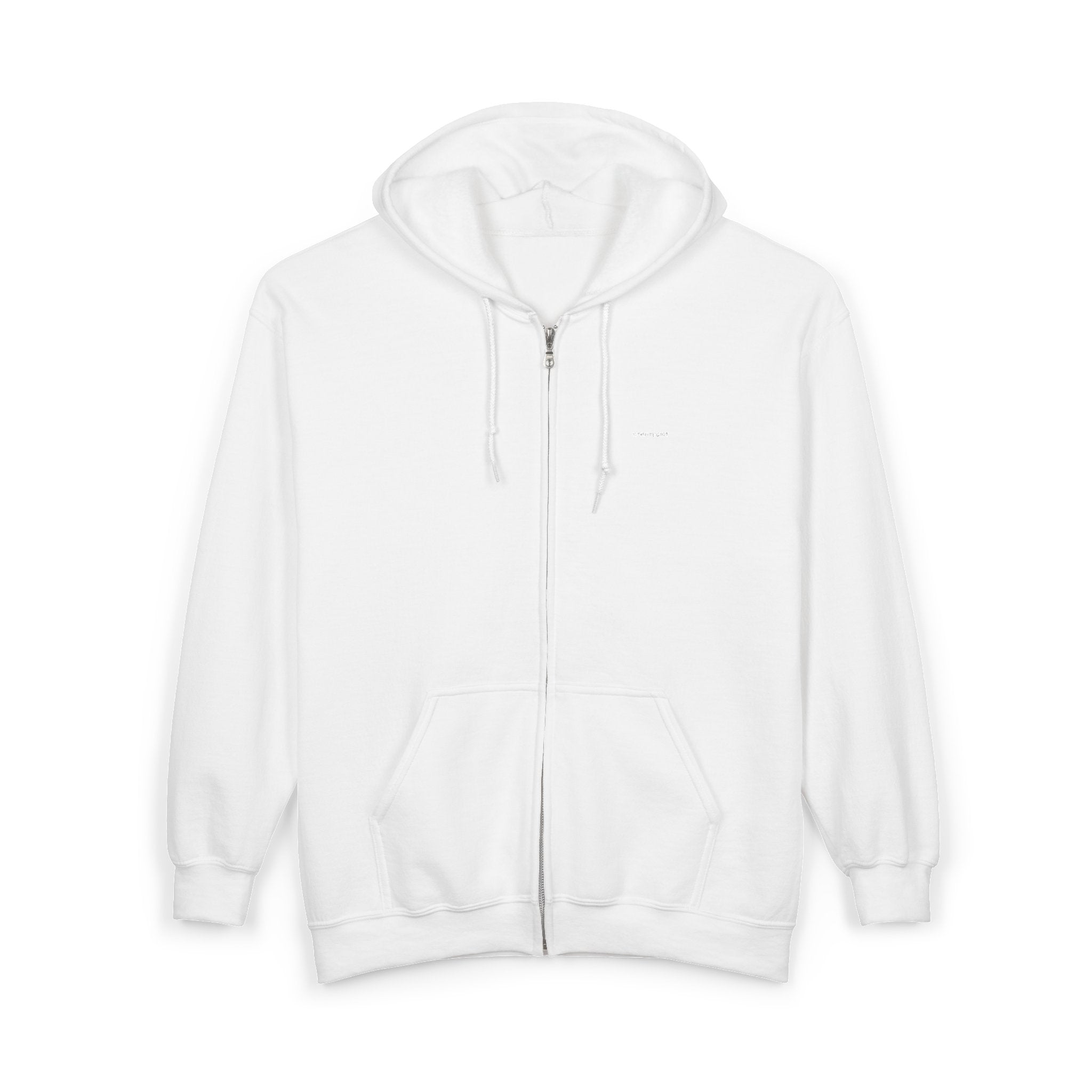 Zip Hoodie — Classic Full-Zip Hooded Sweatshirt (Blank White)