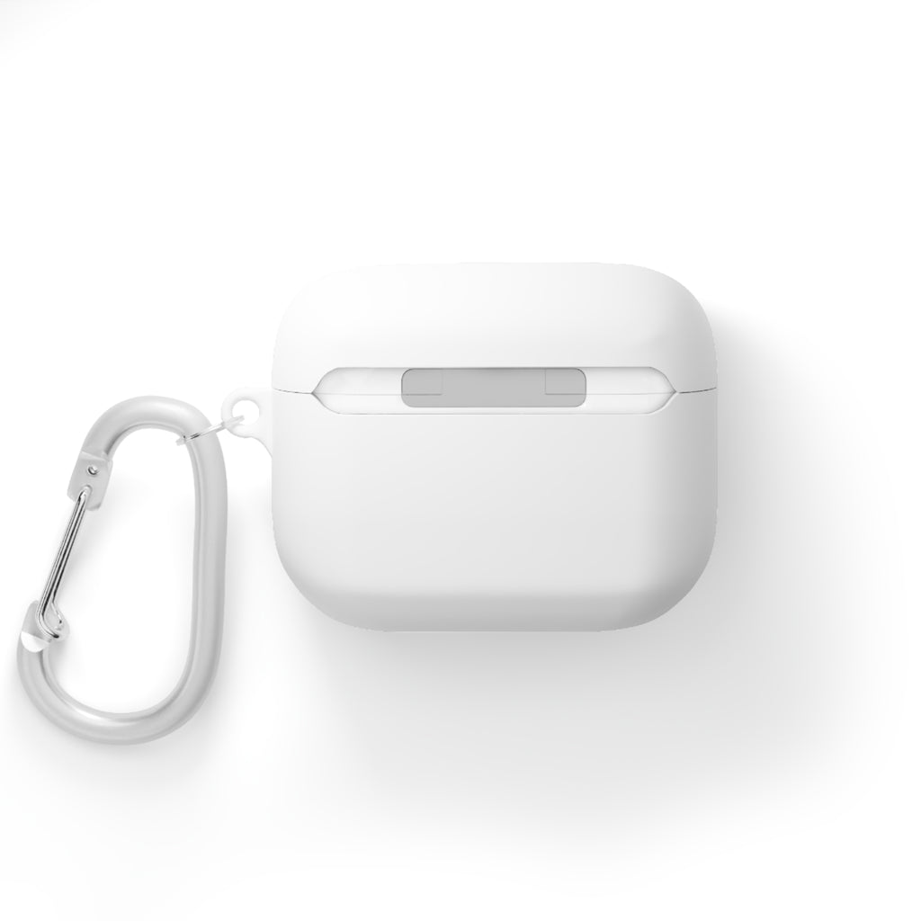 Minimal White AirPods Case with Carabiner — Protective Silicone Cover