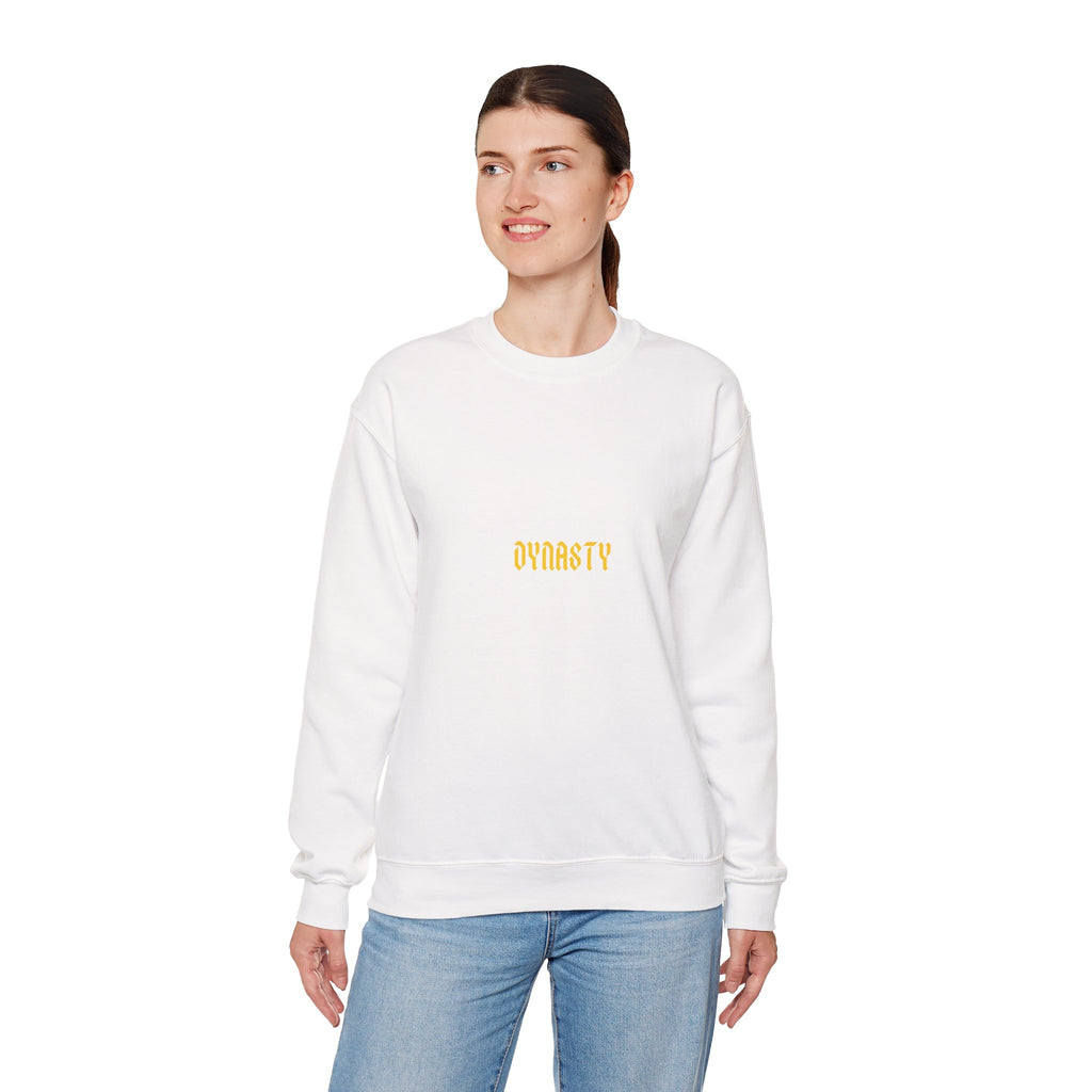 Dynasty Minimalist Crewneck Sweatshirt — Small Gold Text